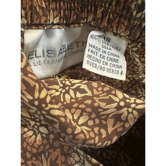 Vintage Elisabeth Liz Claiborne 100% Silk Print SS Top & Pants Set Plus Size 18 - Picture 11 of 16